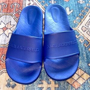 KARL LAGERFELD - PARIS - MEN's POOL SLIDES - NAVY BLUE - SIZE 11 - NO BOX!!